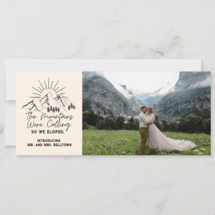 Trouwen in de Bergen Elopement Kaart