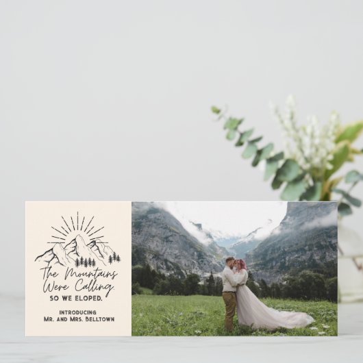Trouwen in de bergen kaart (Staand voorkant)