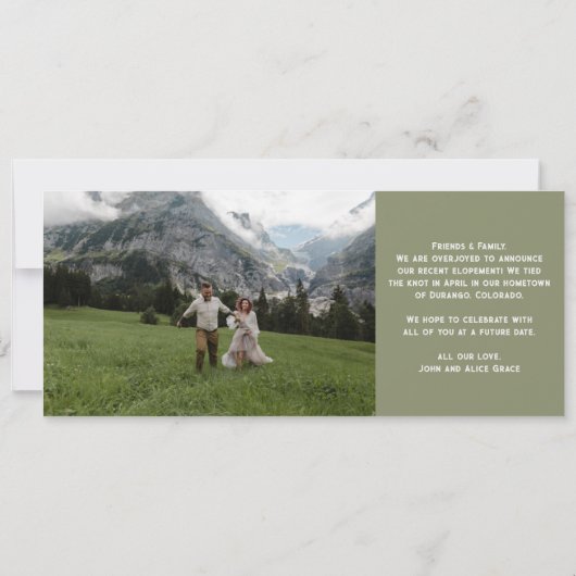 Trouwen in de bergen kaart (Achterkant)