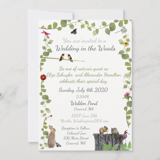 Trouwen in het Bos: uitnodiging (Voorkant)