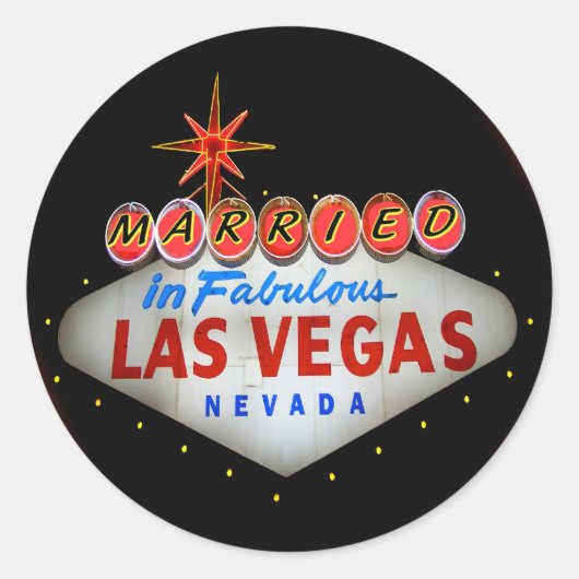 Trouwen in het fantastische Las Vegas Ronde Sticker (Voorkant)