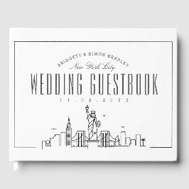 Trouwen in New York | Moderne Deco Skyline Gastenboek