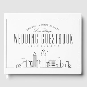 Trouwen in San Diego Moderne Deco Skyline Gastenboek