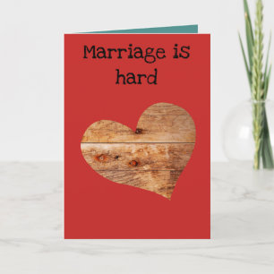 Trouwen is hard wenskaart bedankkaart