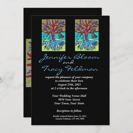 Trouwen - Joods & Jiddisch - LGBTQ Kaart (Voorkant / Achterkant)