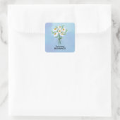 Trouwen Jubileum Boeket van Daisies Blessings Vierkante Sticker (Tas)