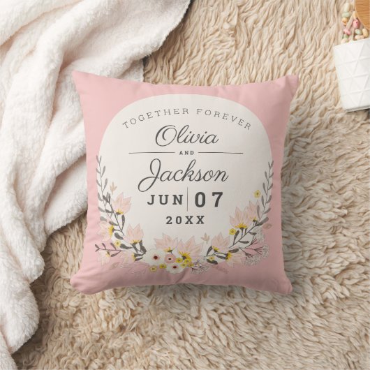 Trouwen Jubileum cadeau chique blos blush roze Kussen (Deken)