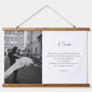 Trouwen Jubileum Custom Photo Love Poem Hangend Wandkleed