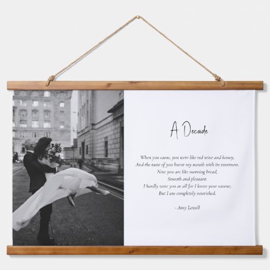 Trouwen Jubileum Custom Photo Love Poem Hangend Wandkleed (Voorkant)