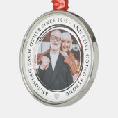 Trouwen Jubileum Foto Grappig Gaan Sterk Metalen Ornament (Links)