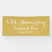 Trouwen Jubileum gepersonaliseerd goud Spandoek (Horizontaal)