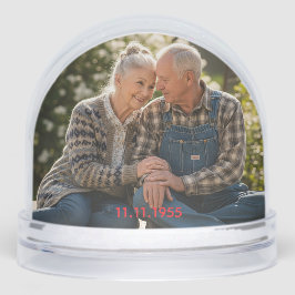 Trouwen Jubileum & Gepersonaliseerde Dubbele Foto Sneeuwbol