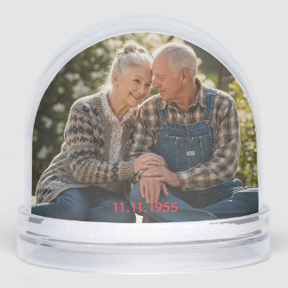 Trouwen Jubileum & Gepersonaliseerde Dubbele Foto Sneeuwbol