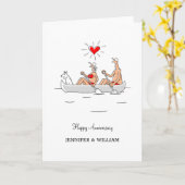 Trouwen Jubileum Getrouwd Paar Hart Kano Kaart (Gele Bloem)