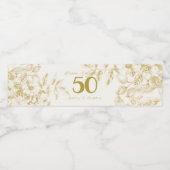 Trouwen Jubileum gouden vintage custom script Waterfles Etiket (Enkel label)