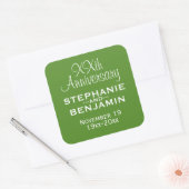 Trouwen Jubileum - Groen en Wit Vierkante Sticker (Envelop)