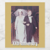 Trouwen Jubileum met foto en grens Wijn Etiket (Enkel label)