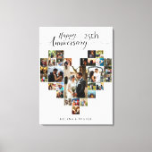 Trouwen Jubileum Modern Hart Fotocollage Canvas Afdruk (Voorkant)