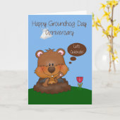 Trouwen Jubileum op Groundhog Day Kaart (Gele Bloem)