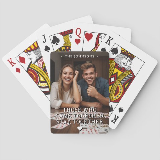 Trouwen Jubileum Valentijnsdag Romantisch Custom Pokerkaarten (Achterkant)