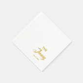 Trouwen Jubileum Verloving gepersonaliseerd Servet (Hoek)