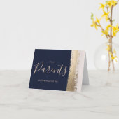 Trouwen Kaart voor ouders, Navy (Gele Bloem)