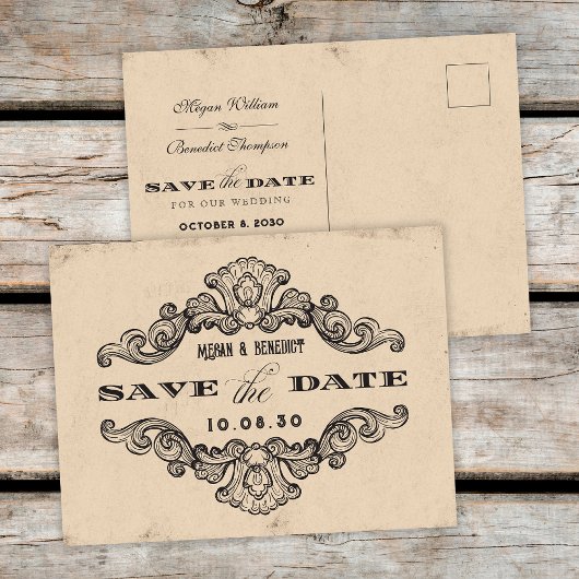 Trouwen kalligrafie gothic save the date briefkaart