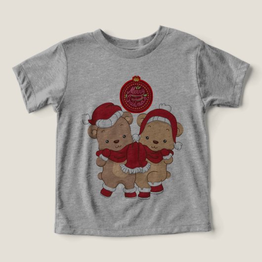 Trouwen Kerstmis Peuter Tri-blend T-Shirt (Design voorkant)