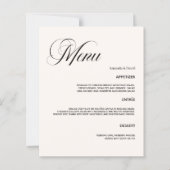 Trouwen klassieke crème diner kaart (Voorkant)
