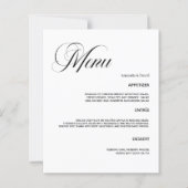 Trouwen klassieke diner kaart (Voorkant)