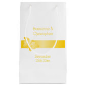 Trouwen Kleine Gift Bag Gele Vlinder Klein Cadeauzakje (Voorkant)