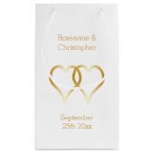 Trouwen Kleine Gift Bag Gouden Harten Klein Cadeauzakje (Achterkant)