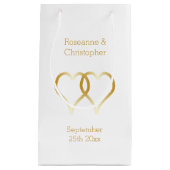 Trouwen Kleine Gift Bag Gouden Harten Klein Cadeauzakje (Voorkant)