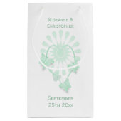 Trouwen Kleine Gift Bag Pepermunt Vlinders Klein Cadeauzakje (Achterkant)