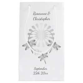 Trouwen Kleine Gift Bag Zilveren Dragonflies Hart Klein Cadeauzakje