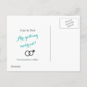 Trouwen komt eraan, behalve de witte datum aankondigingskaart (Achterkant)