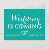 Trouwen komt eraan, behalve de witte datum aankondigingskaart (Voorkant)