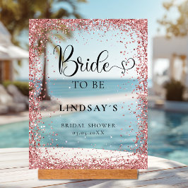 TROUWEN! Koperen Glitter Bruiloftsfeest Acryl Bord