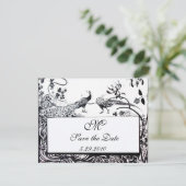 TROUWEN LIEFDEBEBBELS INITIALEN, zwart en wit Kaart (Staand voorkant)