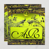 TROUWEN LIEFDEBEBBEN MONOGRAAM zwart topaas geel Aankondiging (Voorkant / Achterkant)