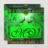 TROUWEN LIEFDEBEBBEN MONOGRAM zwart geel smaragd Aankondiging (Voorkant / Achterkant)