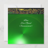 TROUWEN LIEFDEBOGELS, zwart geel groen smaragd Kaart (Achterkant)