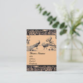 TROUWEN LIEFDESVOGELS, zwart en wit, roze Visitekaartje (Staand voorkant)