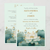Trouwen Lotus bloemen met gouden randen Kaart (Voorkant / Achterkant)