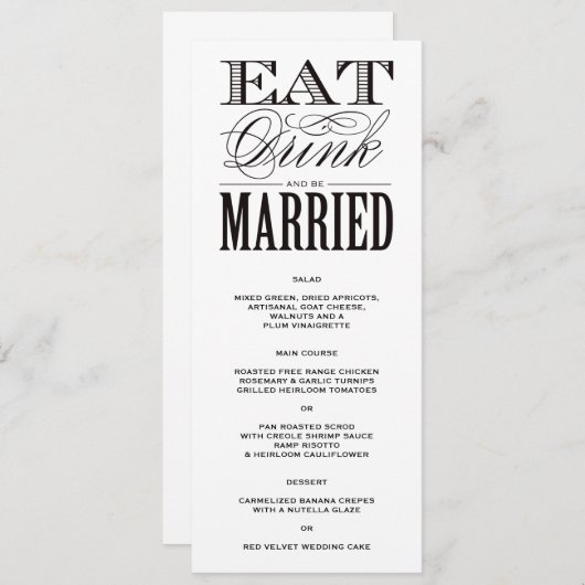 trouwen | Menu (Voorkant / Achterkant)