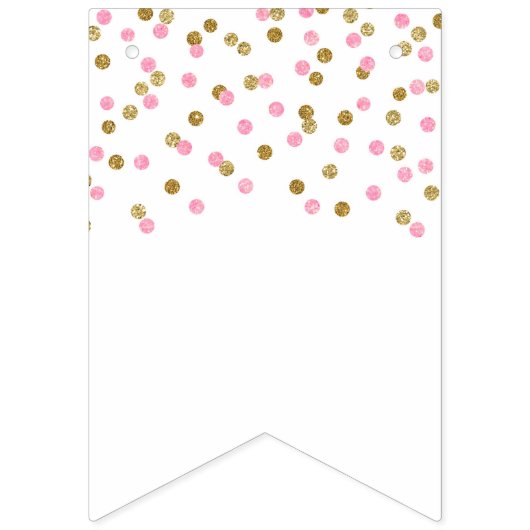 Trouwen met Banner Pink Gold Confetti (Eerste vlag)