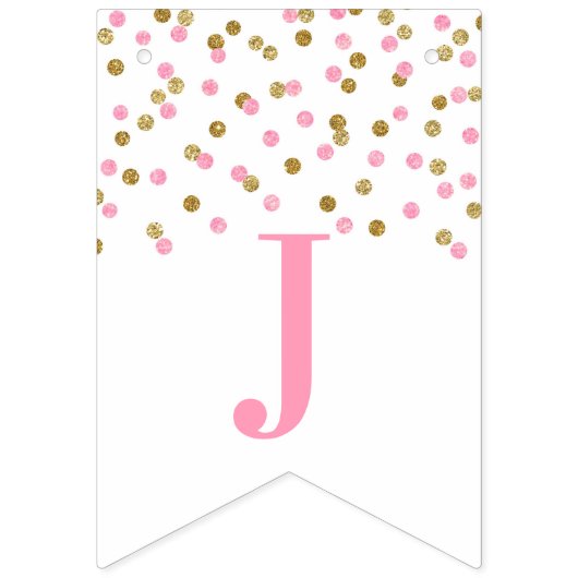 Trouwen met Banner Pink Gold Confetti (Derde vlag)