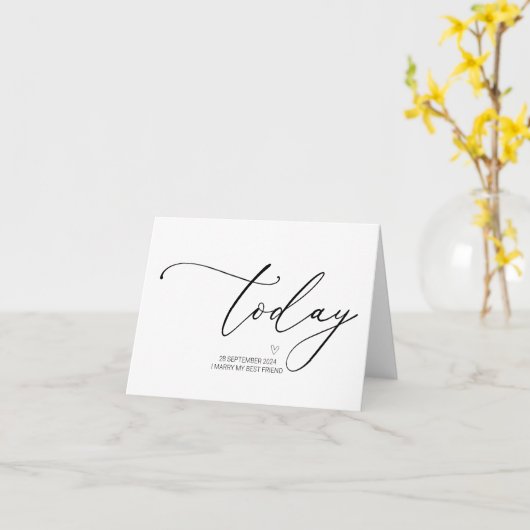 Trouwen met beste vriend om bruidegom van bruid tr kaart (Gele Bloem)