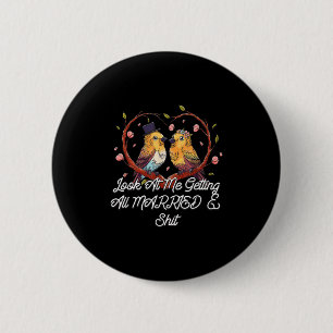 Trouwen met bruidegom toekomstige vrouw met man ronde button 5,7 cm