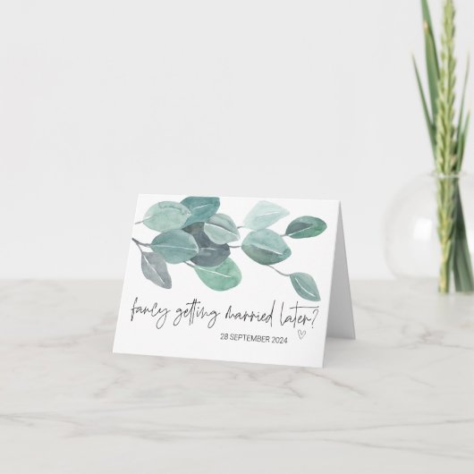 Trouwen met bruidegom vanaf bruidstrouwdag kaart (Voorkant)